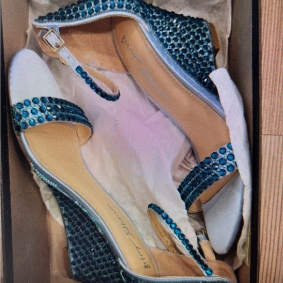 Betsey Johnson Shoes - Betsy Johnson NWT - Size 7.5 Elegant Debie Bejeweled Strap Wedge